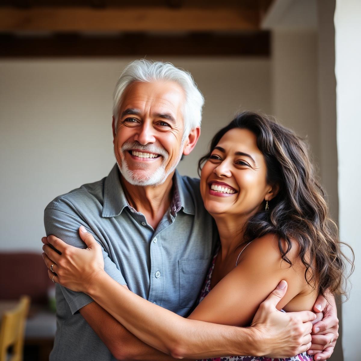 Casal sênior saudável e feliz com um plano de saúde adequado